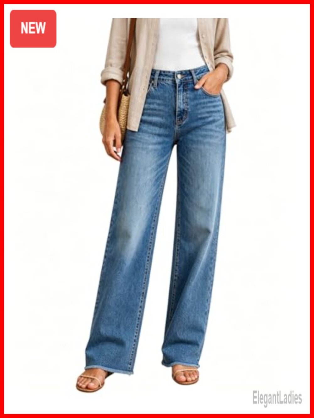 High Waisted Stretchy Straight Leg Jeans Tummy Control Pants